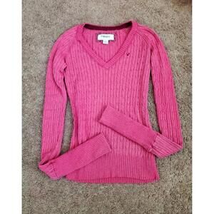 Y2K 2000s American Eagle Vintage Fitted Long Sleeve Knit Sweater Top Size Medium